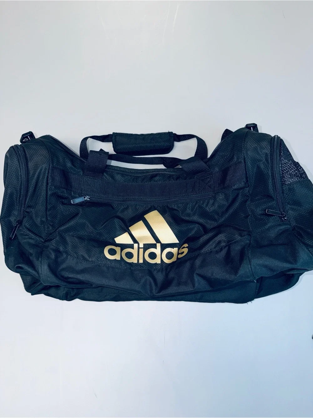 adidas Black Duffel Bag with Gold Logo